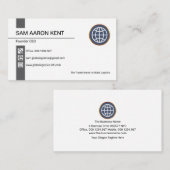 Eenvoudige CEO van Retro Gray Stripe Icons Visitekaartje (Voorkant / Achterkant)