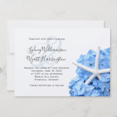 Eenvoudige ceremonie voor Starfish Blue Hydrangea Kaart (Voorkant)