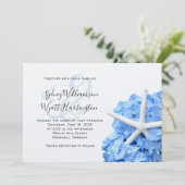 Eenvoudige ceremonie voor Starfish Blue Hydrangea Kaart (Staand voorkant)