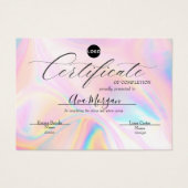 Eenvoudige certificaatSjabloon – holografisch effe Visitekaartje (Voorkant)