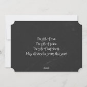 Eenvoudige Chalkboard aangepaste fotovakantiekaart Feestdagenkaart (Achterkant)