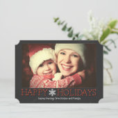 Eenvoudige Chalkboard aangepaste fotovakantiekaart Feestdagenkaart (Staand voorkant)