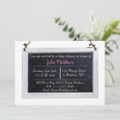 Eenvoudige chalkboard Baby Shower-uitnodigingen Kaart (Staand voorkant)