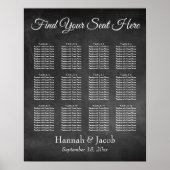 Eenvoudige Chalkboard Wedding Reception Sezing Cha Poster (Voorkant)