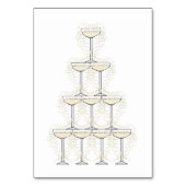 Eenvoudige champagneglazen bruiloft kaart (Achterkant)