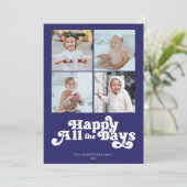 Eenvoudige Chanoeka Four foto Feestdagenkaart (Staand voorkant)