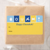 Eenvoudige Chanoeka Iconen Gift Label (Insitu)