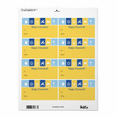 Eenvoudige Chanoeka Iconen Gift Label (Full Sheet)