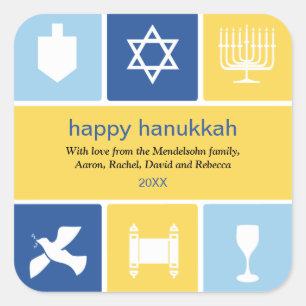 Eenvoudige Chanoeka iconen Sticker