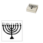 Eenvoudige Chanoeka Menorah Candelabra Rubberstempel (Gestempeld)