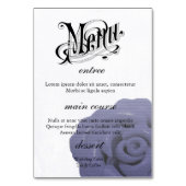 Eenvoudige Charm Paarse Blauwe Trouwmenu + Tafel K Kaart (Achterkant)