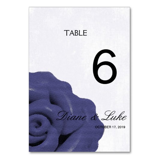 Eenvoudige Charm Paarse Blauwe Trouwmenu + Tafel K Kaart (Voorkant)