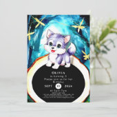 Eenvoudige Charm Wolf Verjaardag Kaart (Staand voorkant)