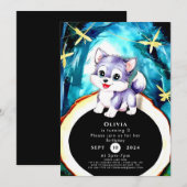 Eenvoudige Charm Wolf Verjaardag Kaart (Voorkant / Achterkant)