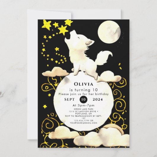 Eenvoudige Charm Wolf Verjaardag Kaart (Voorkant)