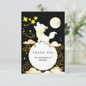 Eenvoudige Charme Wolf Verjaardag Bedankkaart (Staand voorkant)