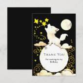 Eenvoudige Charme Wolf Verjaardag Bedankkaart (Voorkant / Achterkant)