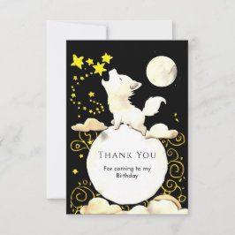 Eenvoudige Charme Wolf Verjaardag Bedankkaart