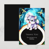 Eenvoudige Charme Wolf Verjaardag Bedankkaart (Voorkant / Achterkant)