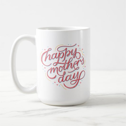 Eenvoudige Charming Happy Mother Day Helder Roze W Koffiemok (Links)