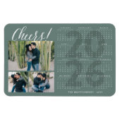 Eenvoudige Cheers 2026 Kalender Nieuwjaar 3 Foto Magneet (Horizontaal)