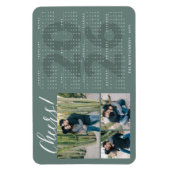 Eenvoudige Cheers 2026 Kalender Nieuwjaar 3 Foto Magneet (Verticaal)