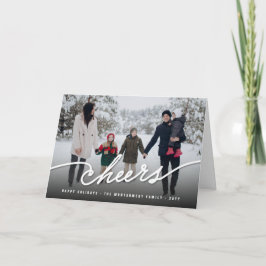 Eenvoudige Cheers Calligraphy Script Modern Photo Feestdagen Kaart