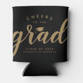 Eenvoudige Cheers op de Afstudeerder Black Gold Ko Blikjeskoeler (Voorkant)