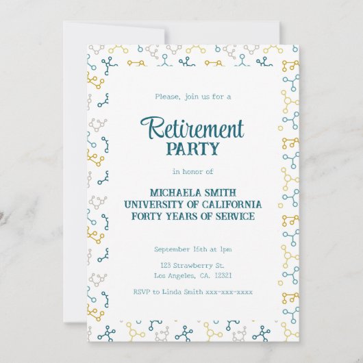 Eenvoudige chemie leraar pensioen partij kaart (Voorkant)