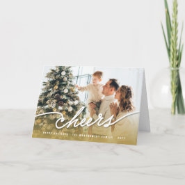 Eenvoudige Cheques Calligraphy Script Gold Ombre P Feestdagen Kaart