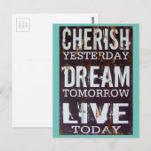 Eenvoudige Cherish Dream Live Inspirerend quote Briefkaart (Voorkant / Achterkant)