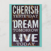 Eenvoudige Cherish Dream Live Inspirerend quote Briefkaart (Voorkant)
