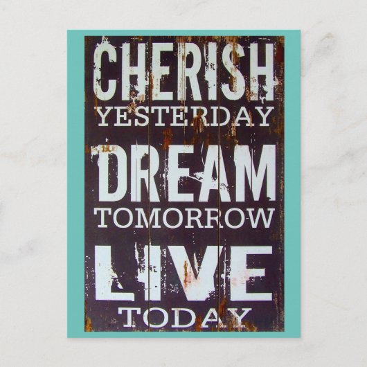 Eenvoudige Cherish Dream Live Inspirerend quote Briefkaart (Voorkant)