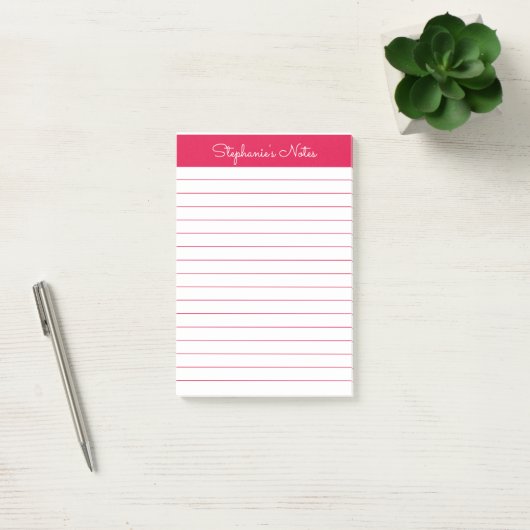 Eenvoudige Cherry Red, persoonlijk gelinkt Post-it® Notes (Kantoor)