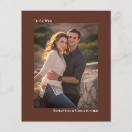 Eenvoudige Chestnut Brown BUDGET Weddenfoto Uitnod