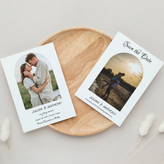 Eenvoudige Chic 2 Foto Huwelijk  Save The Date