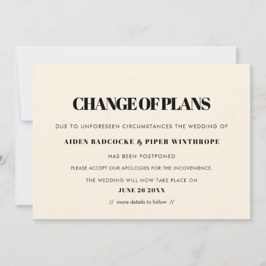 Eenvoudige & chic aankondiging van verandering huw (Voorkant)
