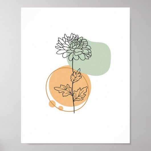 Eenvoudige Chic Abstracte minimalistische Boho Sty Poster (Voorkant)