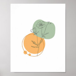 Eenvoudige Chic Abstracte minimalistische Boho Sty Poster