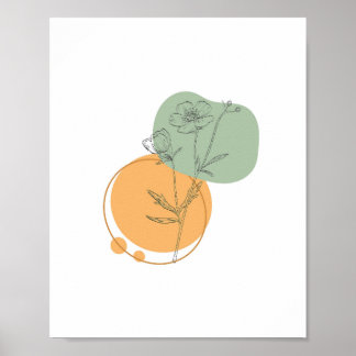 Eenvoudige Chic Abstracte minimalistische Boho Sty Poster