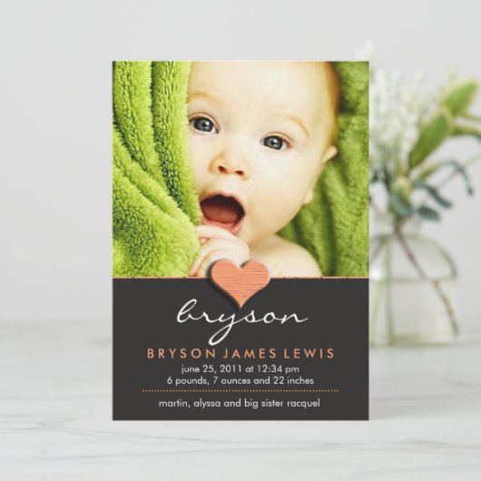 Eenvoudige Chic Baby kondiging Aankondiging (Staand voorkant)