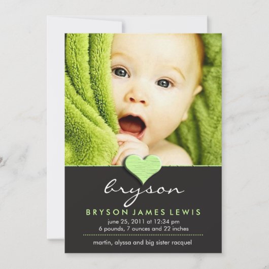 Eenvoudige Chic Baby kondiging Aankondiging (Voorkant)