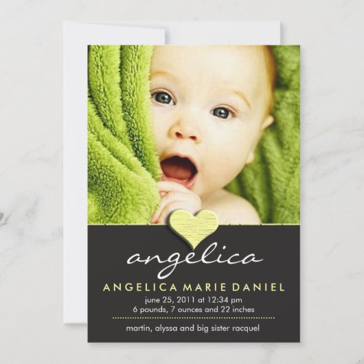 Eenvoudige Chic Baby kondiging Aankondiging (Voorkant)