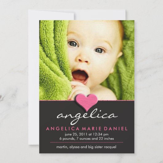 Eenvoudige Chic Baby kondiging Aankondiging (Voorkant)