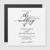 Eenvoudige chic Black en White Wedding-uitnodiging Magnetische Uitnodiging (Voorkant / Achterkant)