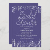 eenvoudige & chic bloemige wilde bloem bruidsdouch kaart (Voorkant / Achterkant)