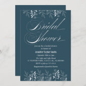 eenvoudige & chic bloemige wilde bloem bruiloft br kaart (Voorkant / Achterkant)