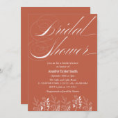 eenvoudige & chic bloemige wilde bloem bruiloft fe kaart (Voorkant / Achterkant)