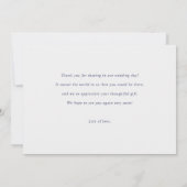 Eenvoudige Chic Blue Text Multi Photo Collage Wedd Bedankkaart (Achterkant)