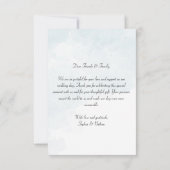 Eenvoudige & Chic Blue Waterverf Dank u kaart (Achterkant)